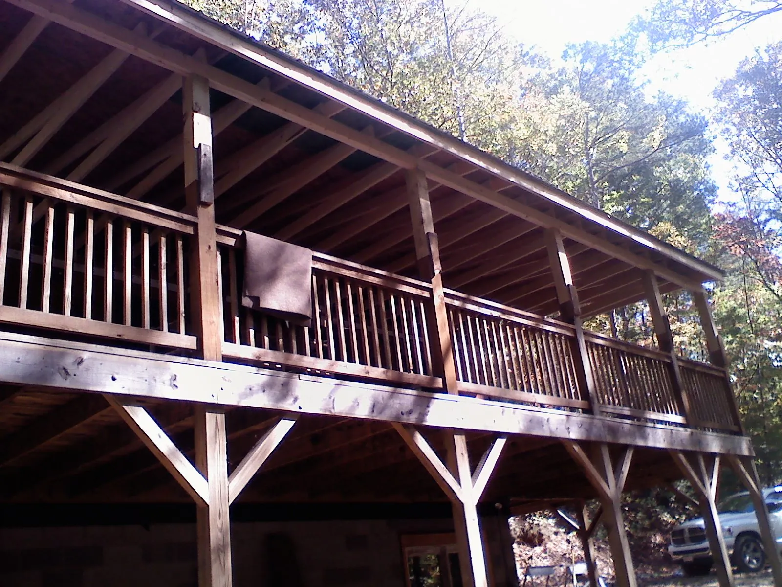 Timber framing under a new elevated porch and deck — Roof Leak Repair in Doswell by Roofing Brothers